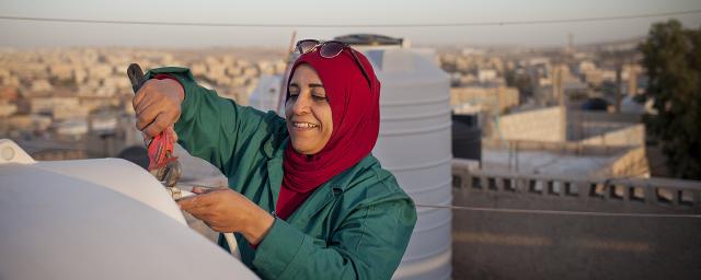 Mariam Tawfeeq is one of the few women who work as plumbers in Jordan.